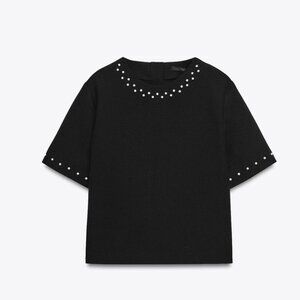 Zara Black PEARL TOP
